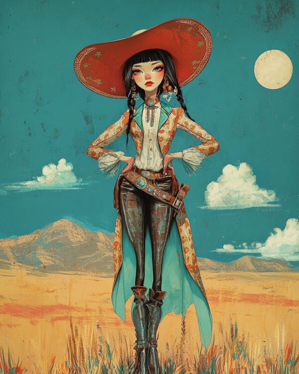 Cowgirl #4 - Cowgirl Western Decor Wall Art Print