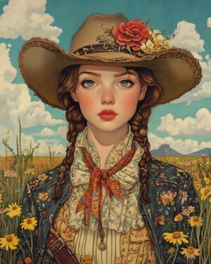 Cowgirl #5 - Cowgirl Western Decor Wall Art Print