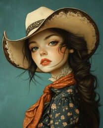 Cowgirl #6 - Cowgirl Western Decor Wall Art Print