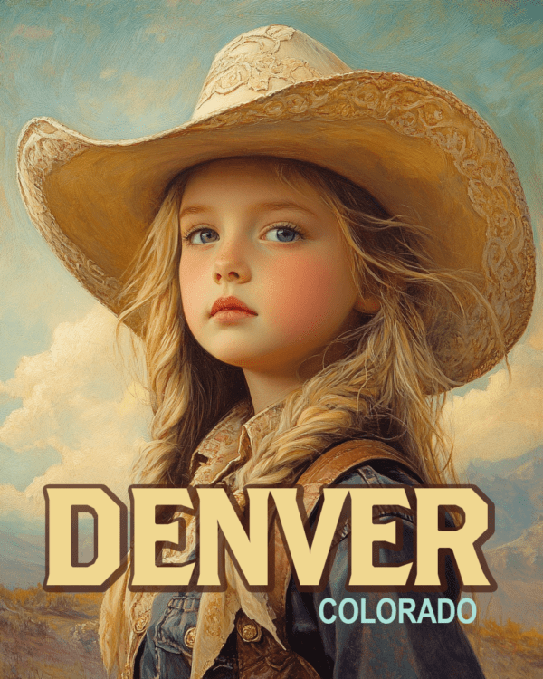 Young Colorado Cowgirl - Colorado Souvenir Home Decor Wall Art Prints