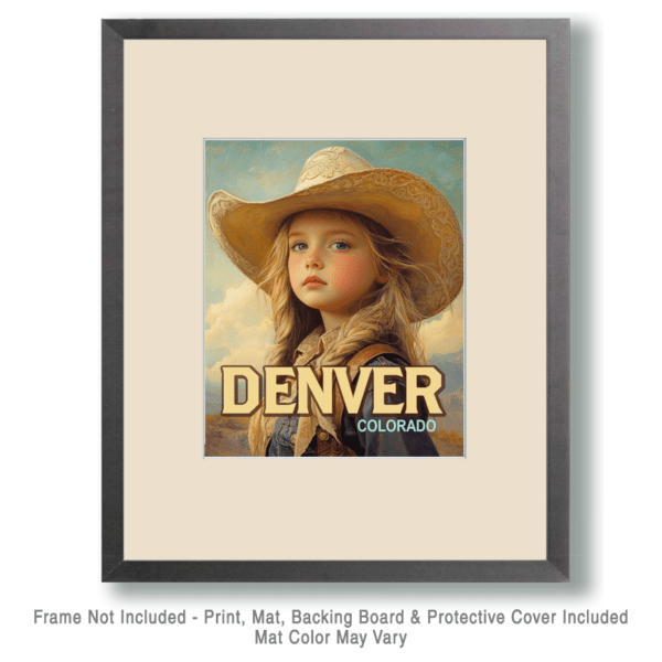 Young Colorado Cowgirl - Colorado Souvenir Home Decor Wall Art Prints