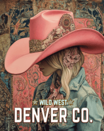 Cowgirl in Pink Hat - Colorado Souvenir Home Decor Wall Art Prints