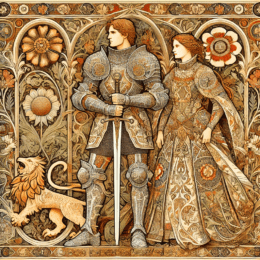 Art Nouveau Knight and Princess - Wall Art Print