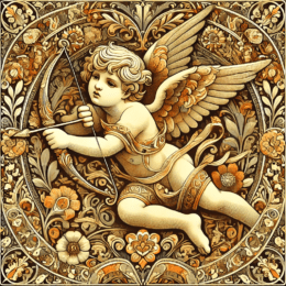 Art Nouveau Cupid - Valentines Day Wall Art Print