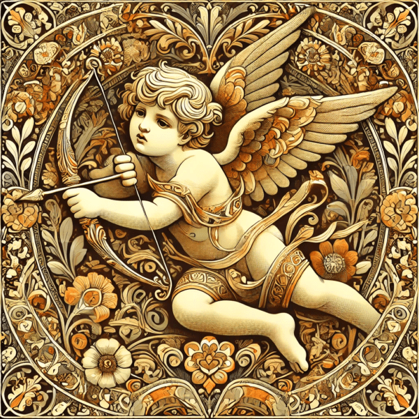 Art Nouveau Cupid - Valentines Day Wall Art Print