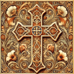 Art Nouveau Christian Cross - Wall Art Print