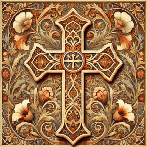 Art Nouveau Christian Cross - Wall Art Print