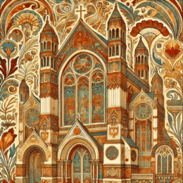 Art Nouveau Vintage Church - Wall Art Print