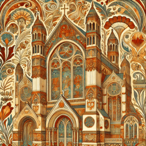 Art Nouveau Vintage Church - Wall Art Print