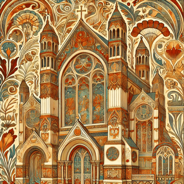 Art Nouveau Vintage Church - Wall Art Print