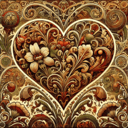 Art Nouveau Victorian Heart - Wall Art Print