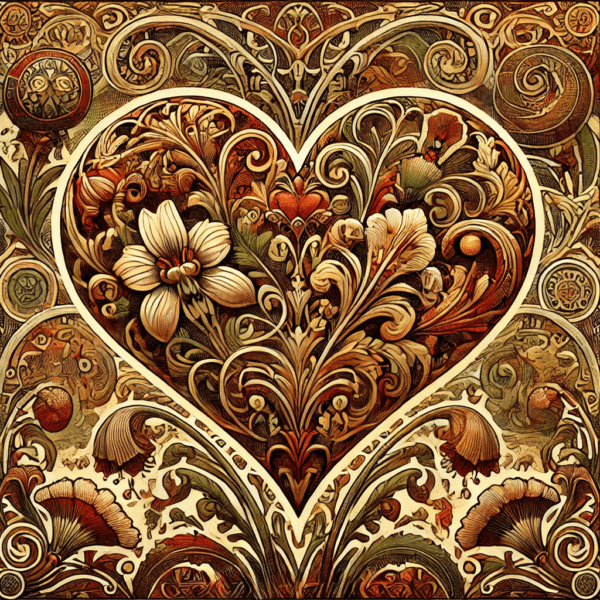 Art Nouveau Victorian Heart - Wall Art Print