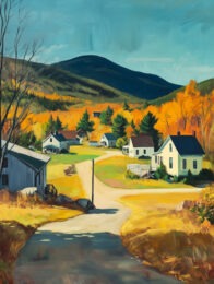 Fall Quaint Village Mountain View 8_x10_ Art Print