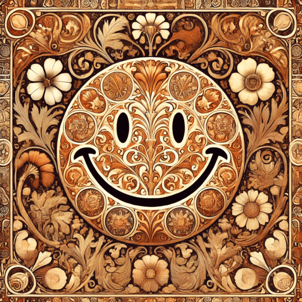 Art Nouveau Smiley Face - Wall Art Print