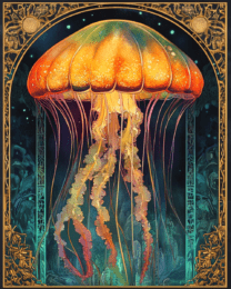 Nouveau Jellyfish - Wall Art Print - Mowbi Ocean Theme