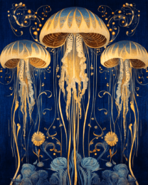 Deco Jellyfish - Wall Art Print - Mowbi Ocean Theme