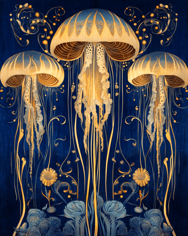 Deco Jellyfish - Wall Art Print - Mowbi Ocean Theme