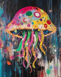 Neo-Pop Jellyfish - Wall Art Print - Mowbi Ocean Theme