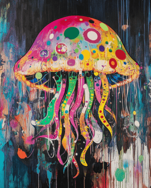 Neo-Pop Jellyfish - Wall Art Print - Mowbi Ocean Theme