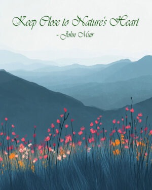 Keep Close to Nature's Heart – John Muir - Inspirational Wall Art Prints