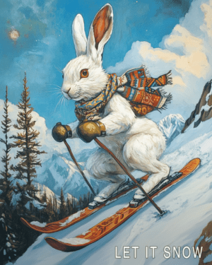 Snow Bunny - Let It Snow #3 - Wall Art Print - Mowbi Winter Sports Collection