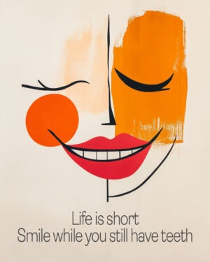 Life is short, Smile while you still have teeth - Funny Motivational Posters Art Print