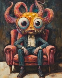 Shocked Octo-Head - Low Brow Wall Art Print