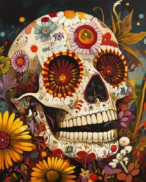 Floral Skull - Low Brow Wall Art Print