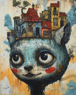 City Cat - Low Brow Wall Art Print