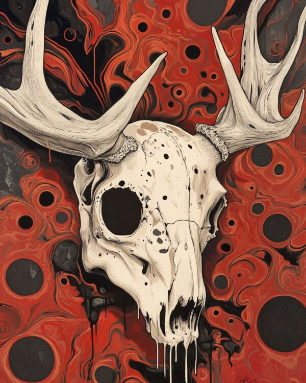 Deer Skull - Low Brow Wall Art Print