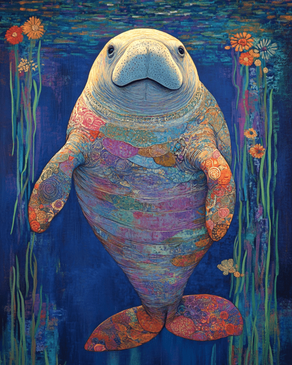 BOHO Manatee - Wall Art Print - Mowbi Ocean Theme