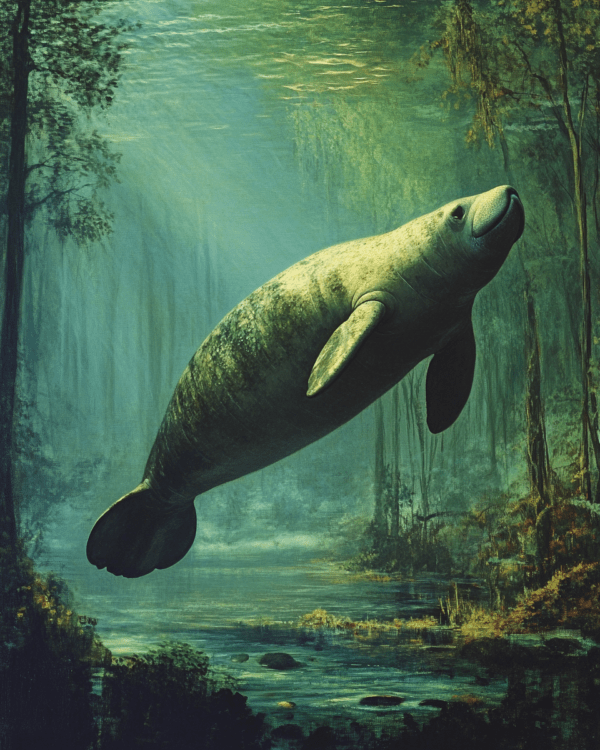 Florida Manatee - Wall Art Print - Mowbi Ocean Theme