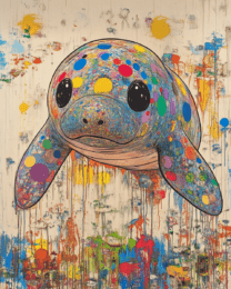 Neo-Pop Manatee - Wall Art Print - Mowbi Ocean Theme