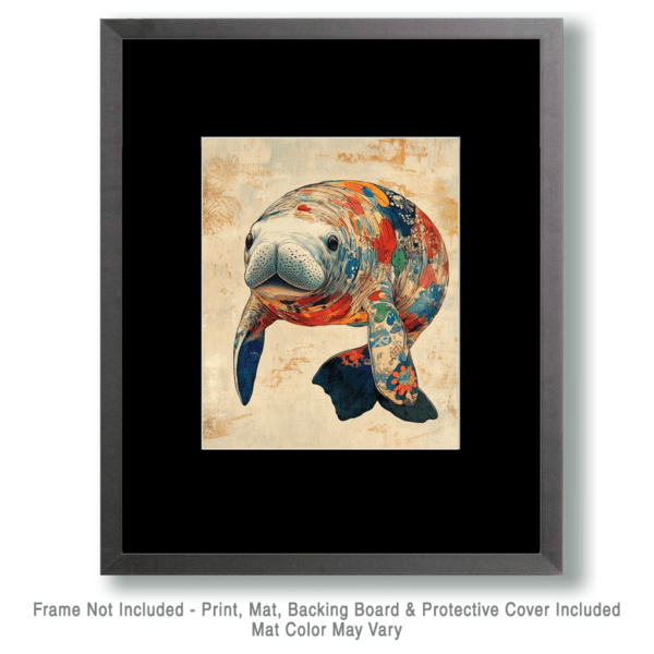 Impressionist Manatee - Wall Art Print - Mowbi Ocean Theme