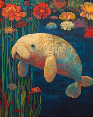 Beachcore Manatee - Wall Art Print - Mowbi Ocean Theme