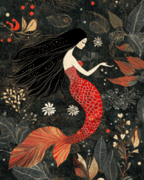 Goth Mermaid - Wall Art Print - Mowbi Ocean Theme