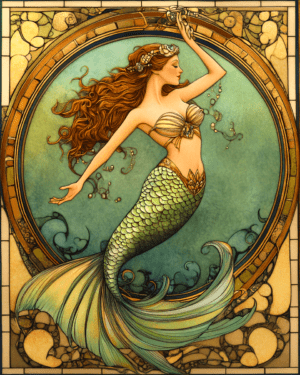 Ascending Mermaid - Wall Art Print - Mowbi Ocean Theme