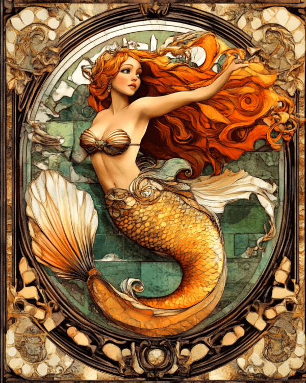 Nouveau Mermaid - Wall Art Print - Mowbi Ocean Theme