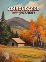 Adirondack Cabin Nestled Between Autumn Foliage 8x10 Art Print