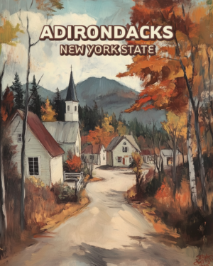 NP Autumn Adirondack Village Road 8x10 Art Print copy