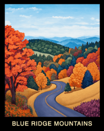 Folk Art - Blue Ridge Mountains Souvenir Home Decor Wall Art Prints