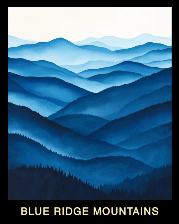 Abstract - Blue Ridge Mountains Souvenir Home Decor Wall Art Prints