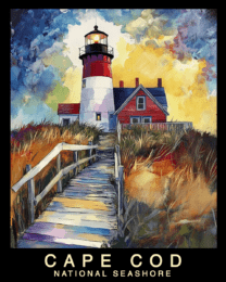 Stormy Day Lighthouse - Cape Cod Souvenir Home Decor Wall Art Prints