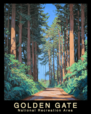 Forest Walk - Golden Gate Souvenir Home Decor Wall Art Prints