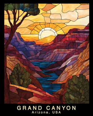 Stained Glass - Grand Canyon Souvenir Home Decor Wall Art Prints