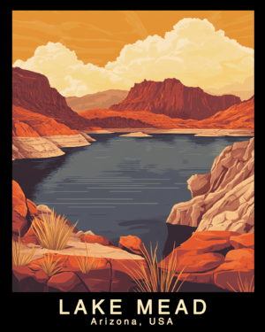 Minimalist - Lake Mead Souvenir Home Decor Wall Art Prints