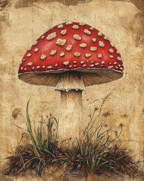 Folk Art Amanita Mushroom