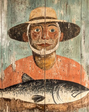 Folk Art Norwegian Fisherman - Rustic Farmhouse Decor