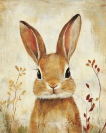 Folk Art Baby Bunny - Rustic Farmhouse Decor