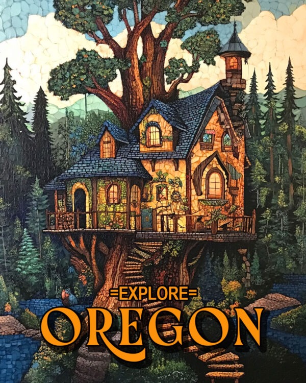 Treehouse - Oregon Souvenir Art Print Collection